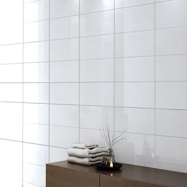 Simply white gloss ceramic wall tiles 400mm by 240mm