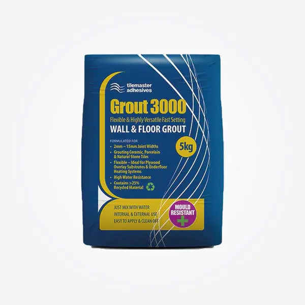 Tilemaster Grout 3000 wall and floor grout in mid-grey colour (5kg)