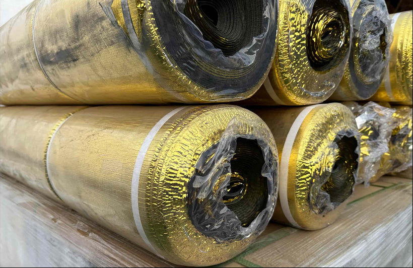 Rolls of gold underlay