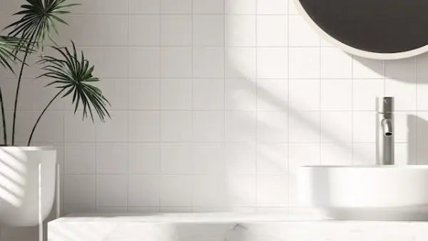 Simply white gloss ceramic wall tiles 150mm by 150mm