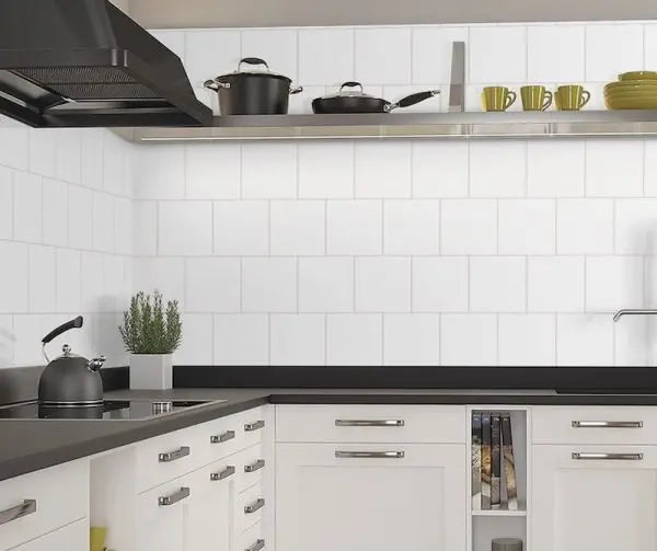 Simply white gloss ceramic wall tiles 200mm by 200mm